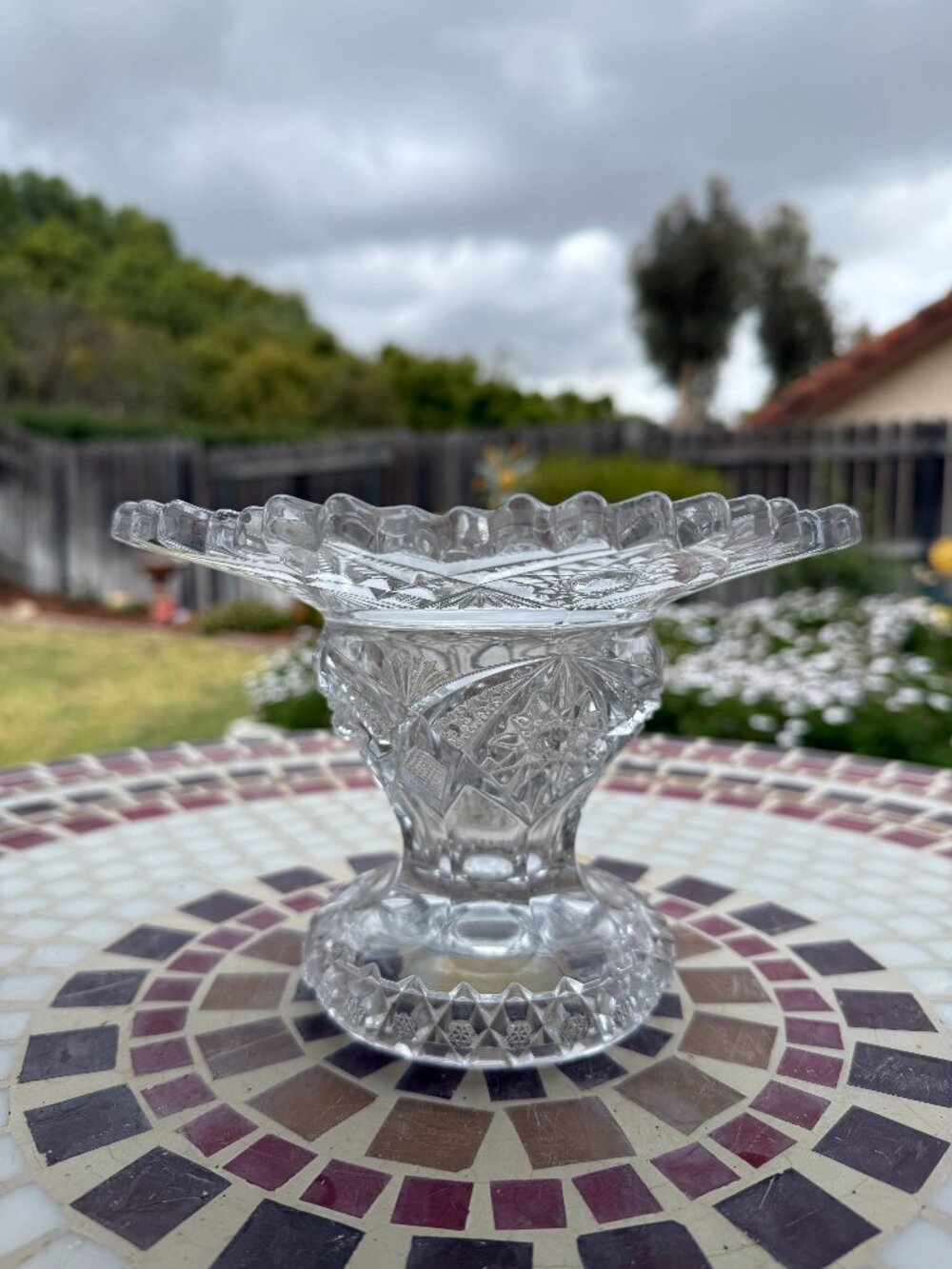 Heavy Pressed Pedestal Candy Dish, Fruit Bowl, Punch Bowl, Mint Condition
